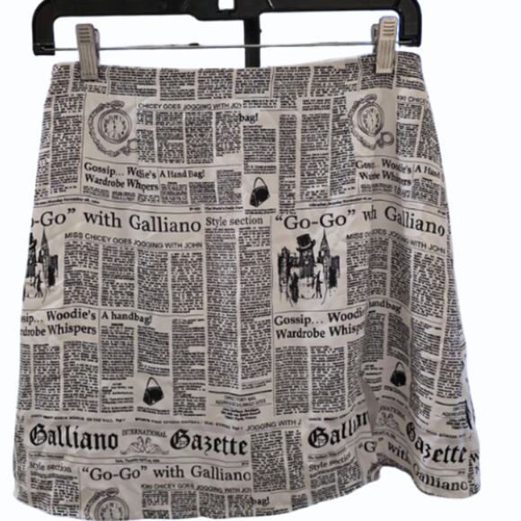 Galliano Gazette Go-Go Newsprint Mini Skirt – New Size Small - Picture 3 of 6